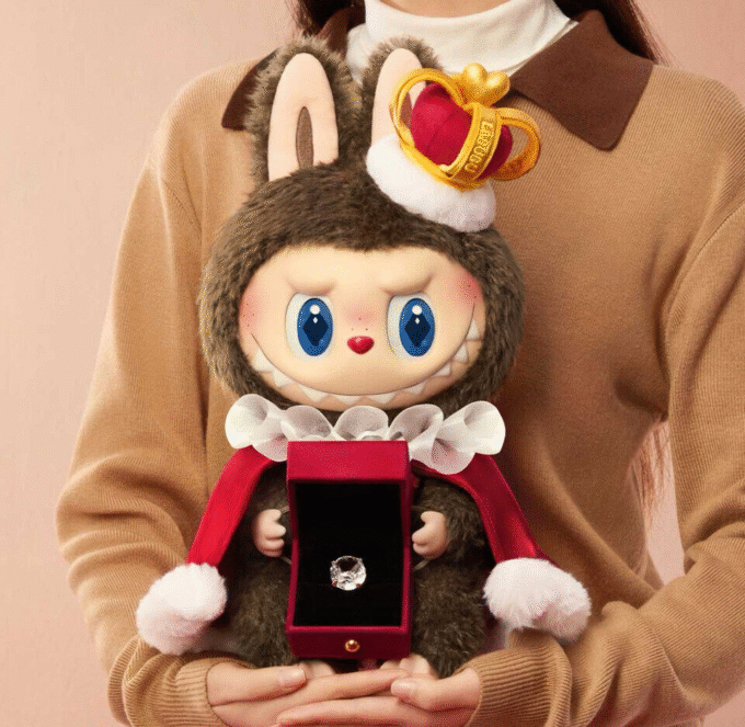 AUTHENTIC POPMART THE MONSTERS LABUBU LET'S CHECKMATE PLUSH KING TOY 37CM Gift