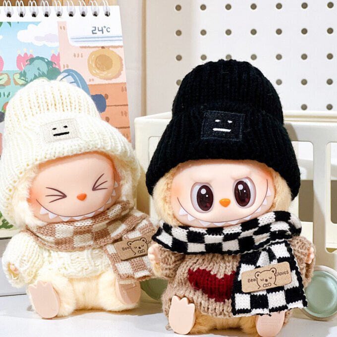 POP MART LABUBU The Monsters Have A Seat Doll Warm Winter Sweater Hat Set No Toy