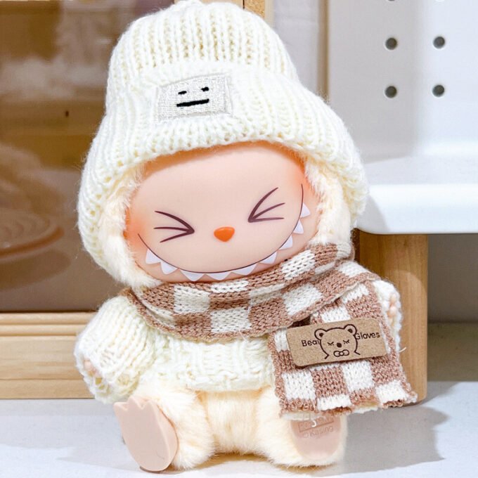 POP MART LABUBU The Monsters Have A Seat Doll Warm Winter Sweater Hat Set No Toy