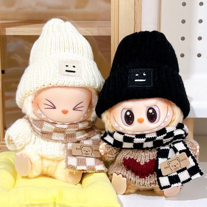 POP MART LABUBU The Monsters Have A Seat Doll Warm Winter Sweater Hat Set No Toy