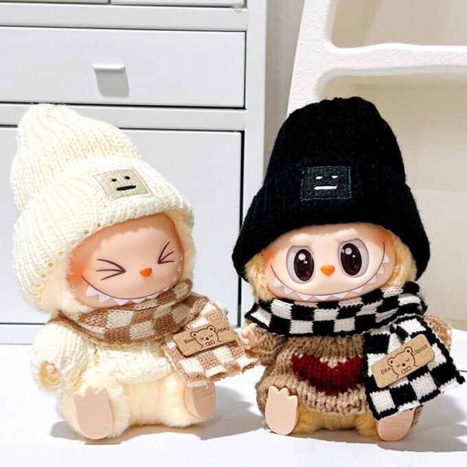 POP MART LABUBU The Monsters Have A Seat Doll Warm Winter Sweater Hat Set No Toy